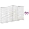 vidaXL Lučne gabionske ko&scaron;are 10kom 400x50x220/240cm pocinčano željezo