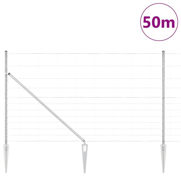 vidaXL Stup za ogradu Galvanizirano 50 x 1,4 m Čelik