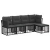 vidaXL Set vanjskih sofa Crna Poliester