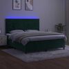 vidaXL Krevet box spring s madracem LED tamnozeleni 160x200 cm bar&scaron;un