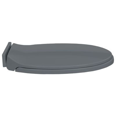 vidaXL Toaletna daska s mekim zatvaranjem siva ovalna