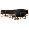 vidaXL Set vanjskih sofa s jastukom 9 pcs Prirodna i crna