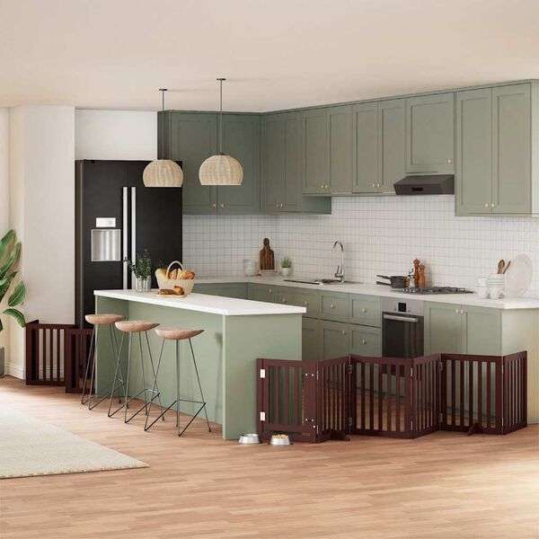 vidaXL Vrata za pse s vrata&scaron;cima 12 panela sklopiva 600 cm drvo topole