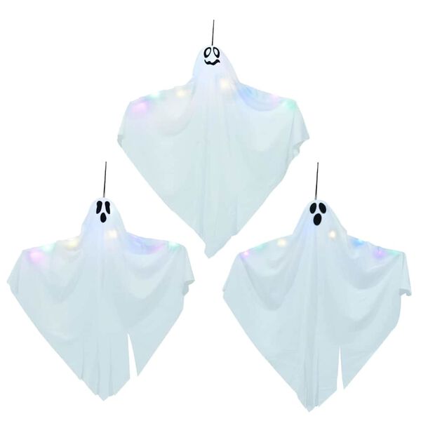 vidaXL Halloween Ob Hanging Ghost 3 pcs Bijelo Poliester