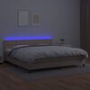 vidaXL Krevet box spring madrac LED cappuccino 200x200cm umjetna koža