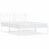 vidaXL Metalni okvir za krevet s uzglavljem bijeli 140 x 200 cm