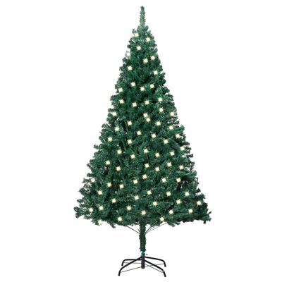 vidaXL Umjetno osvijetljeno božićno drvce gustih grana zeleno 120 cm