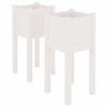 vidaXL Vrtne sadilice 2 kom bijele 31 x 31 x 70 cm od masivne borovine