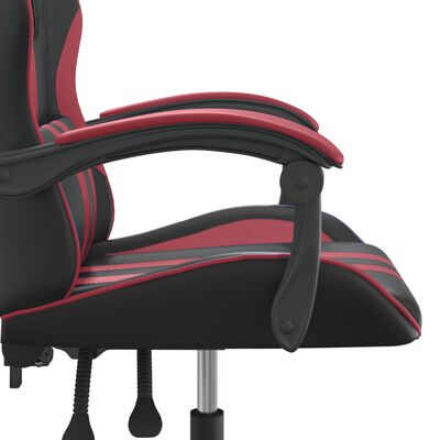 vidaXL Igraća stolica crna i crvena boja vina od umjetne kože