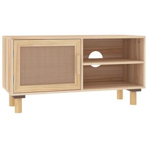 vidaXL TV ormarić smeđi 80 x 30 x 40 cm od borovine i prirodnog ratana