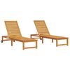 vidaXL Ležaljka 2 pcs Smeđa 202 x 53 x 89 cm Čvrsto drvo akacije