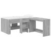 vidaXL Krevet za djecu s visokim okvirom i stolom 2 kom. Siva Sonoma