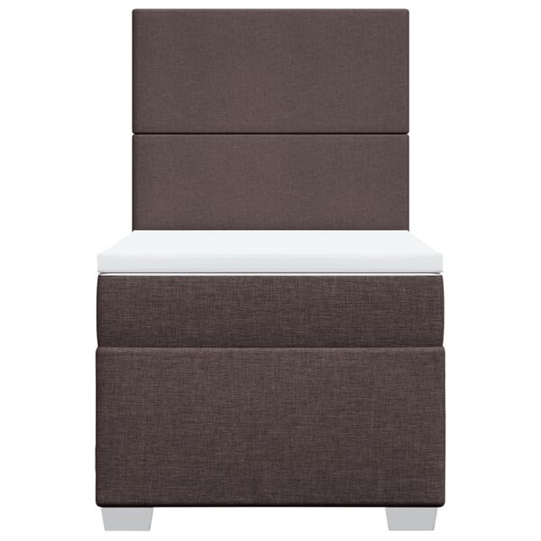 vidaXL Krevet s oprugama i madracem tamnosmeđi 90 x 200 cm od tkanine