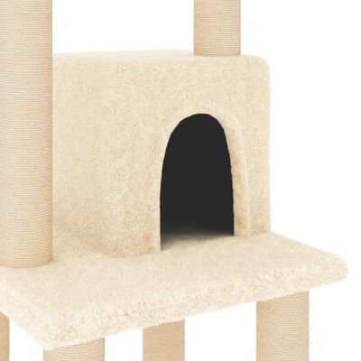 vidaXL Penjalica za mačke sa stupovima za grebanje krem 105 cm