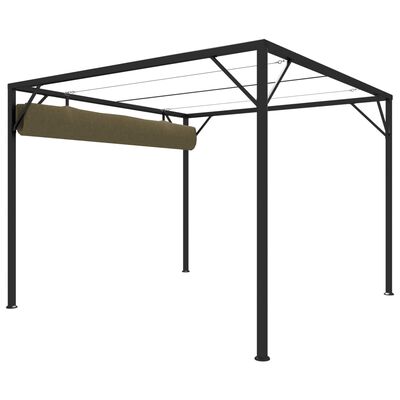 vidaXL Vrtna sjenica s pomičnim krovom 3 x 3 m smeđe-siva 180 g/m²