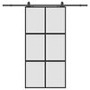 vidaXL Klizna vrata s priborom crna 102,5 x 205 cm kaljeno staklo
