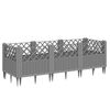 vidaXL Vrtna sadilica s klinovima svjetlosiva 123,5x43,5x43,5 cm PP