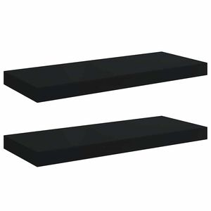 vidaXL Plutajuće zidne police 2 kom crne 60 x 23,5 x 3,8 cm MDF