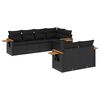 vidaXL 7-dijelni set vrtnih sofa od poliratana s jastucima crni