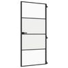 vidaXL Sobna vrata tanka crna 93x201,5 cm kaljeno staklo i aluminij