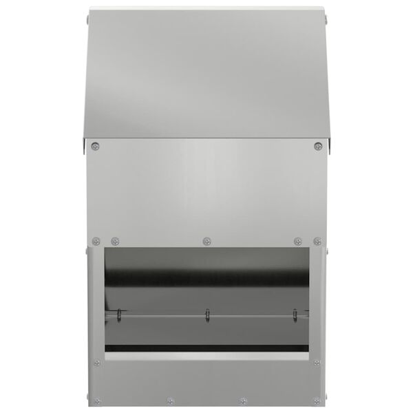 vidaXL Hranilica za piliće Srebrno 21 x 16 x 33 cm Cinkani čelik