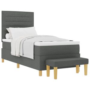 vidaXL Krevet s opruga kutije Tamno siva 200 x 90 cm tkanina