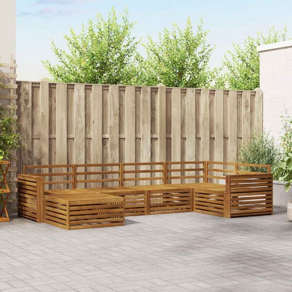 vidaXL Set vanjskih sofa 6 pcs Prirodna