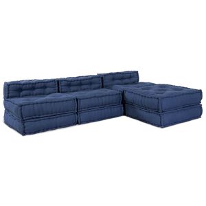 vidaXL Modularna sofa 4 pcs Indigo Tkanina