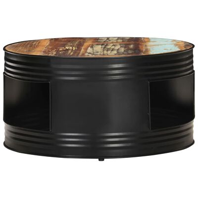vidaXL Stolić za kavu crni 68x68x36 cm od masivnog obnovljenog drva