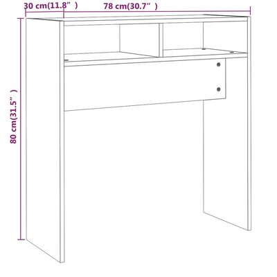 vidaXL Konzolni stol boja smeđeg hrasta 78x30x80 cm konstruirano drvo