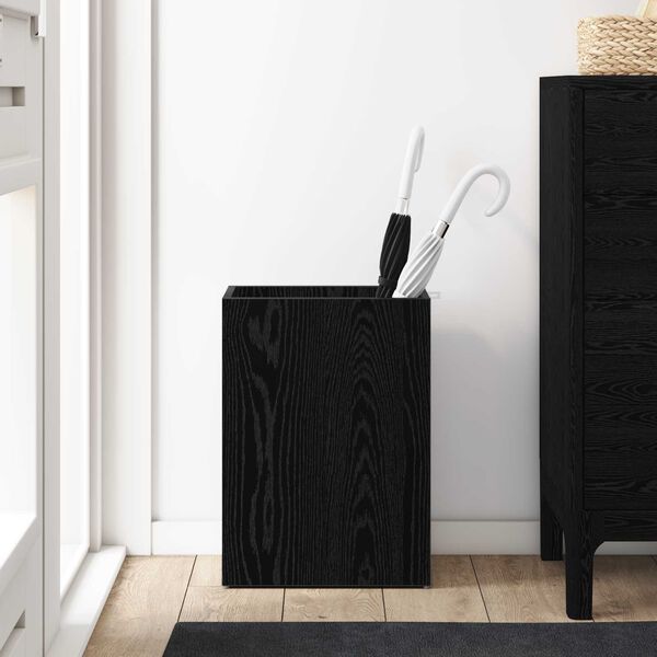 vidaXL Stalak za ki&scaron;obran s pohranom Crni hrast 40 x 20 x 55,5 cm