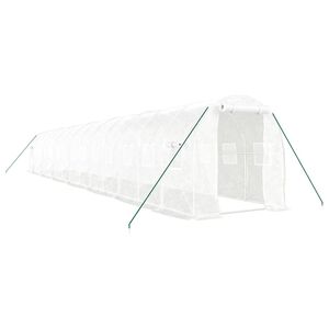 vidaXL Staklenik s čeličnim okvirom bijeli 28 m&sup2; 14 x 2 x 2 m