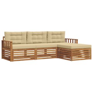 vidaXL Set vanjskih sofa Prirodna i bež 249,5 x 162,5 x 73 cm