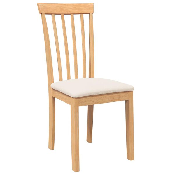 vidaXL Blagovaonske stolice s jastucima 2 kom prirodna guma od punog