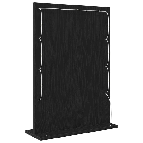 vidaXL Ogledalo za Toalet S LED lampica Crni hrast 70 x 50 x 18 cm