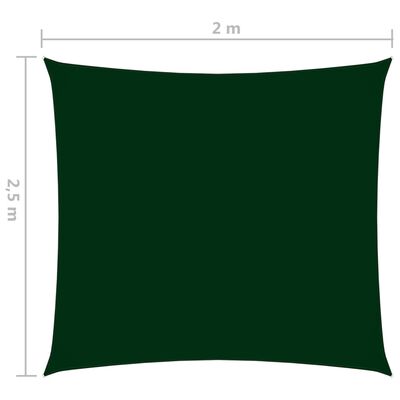 vidaXL Jedro protiv sunca od tkanine pravokutno 2 x 2,5 m tamnozeleno
