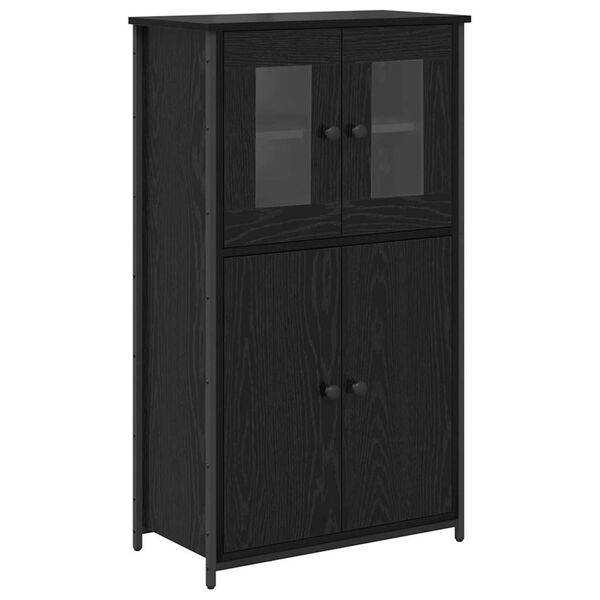vidaXL Highboard Crni hrast 62 x 32 x 106,5 cm Konstruirano drvo