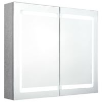 vidaXL LED kupaonski ormarić s ogledalom siva boja betona 80x12x68 cm
