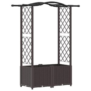 vidaXL Povi&scaron;eni krevet s mrežom i krovom Smeđa 125 x 40 x 138 cm PP