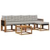vidaXL Set vanjskih sofa 6 kom. Prirodna i svjetlosiva