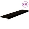 vidaXL Gazi&scaron;ta stepenice 12 kom smeđe-crni 110x25x2 cm masivna hrast