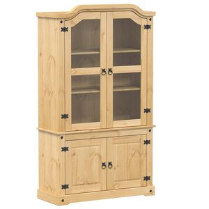 vidaXL Vitrina sa staklom Corona 103,5 x 42 x 180 cm masivna borovina