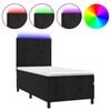 vidaXL Krevet box spring s madracem LED crni 80 x 200 cm bar&scaron;unasti
