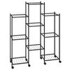 vidaXL Stalak za cvijeće s kotačima 83 x 25 x 103,5 cm crni željezni