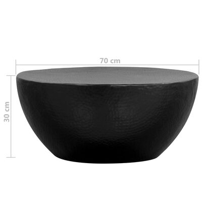 vidaXL Stolić za kavu od čekićanog aluminija 70 x 30 cm crni