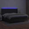 vidaXL Krevet box spring s madracem LED crni 200x200cm od umjetne kože