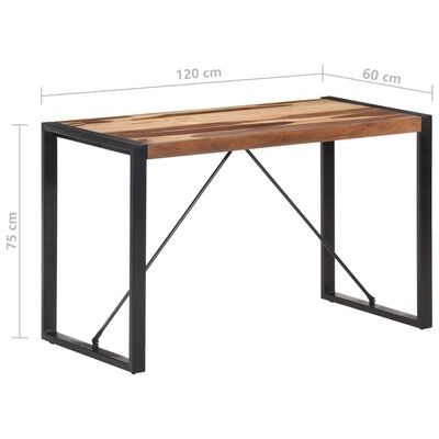 vidaXL Blagovaonski stol 120 x 60 x 75 cm od masivnog drva i šišama