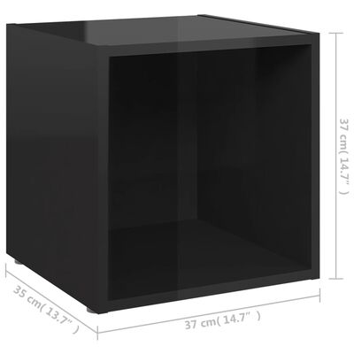 vidaXL 6-dijelni set TV ormarića visoki sjaj crni od iverice
