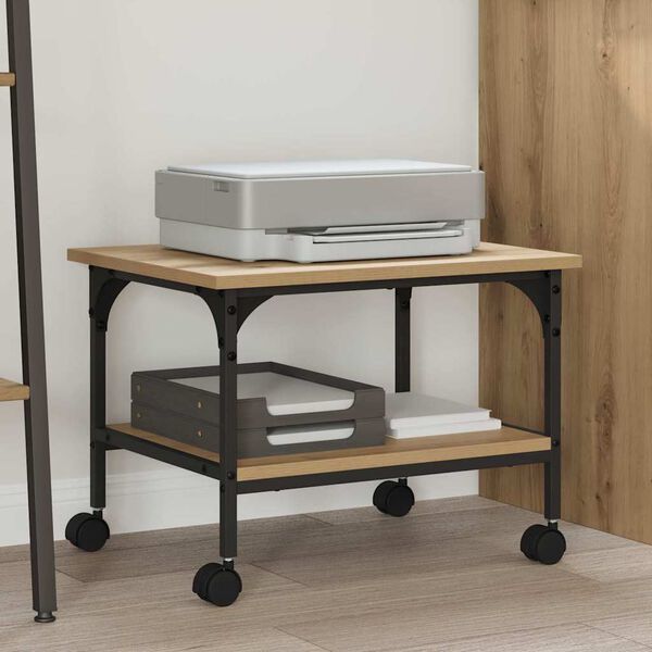 vidaXL Držač za printer Umjetnički hrast 50 x 40 x 38 cm