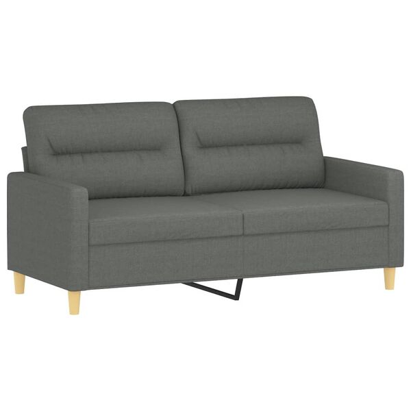 vidaXL 3-dijelni set sofa s jastucima tamnosivi od tkanine